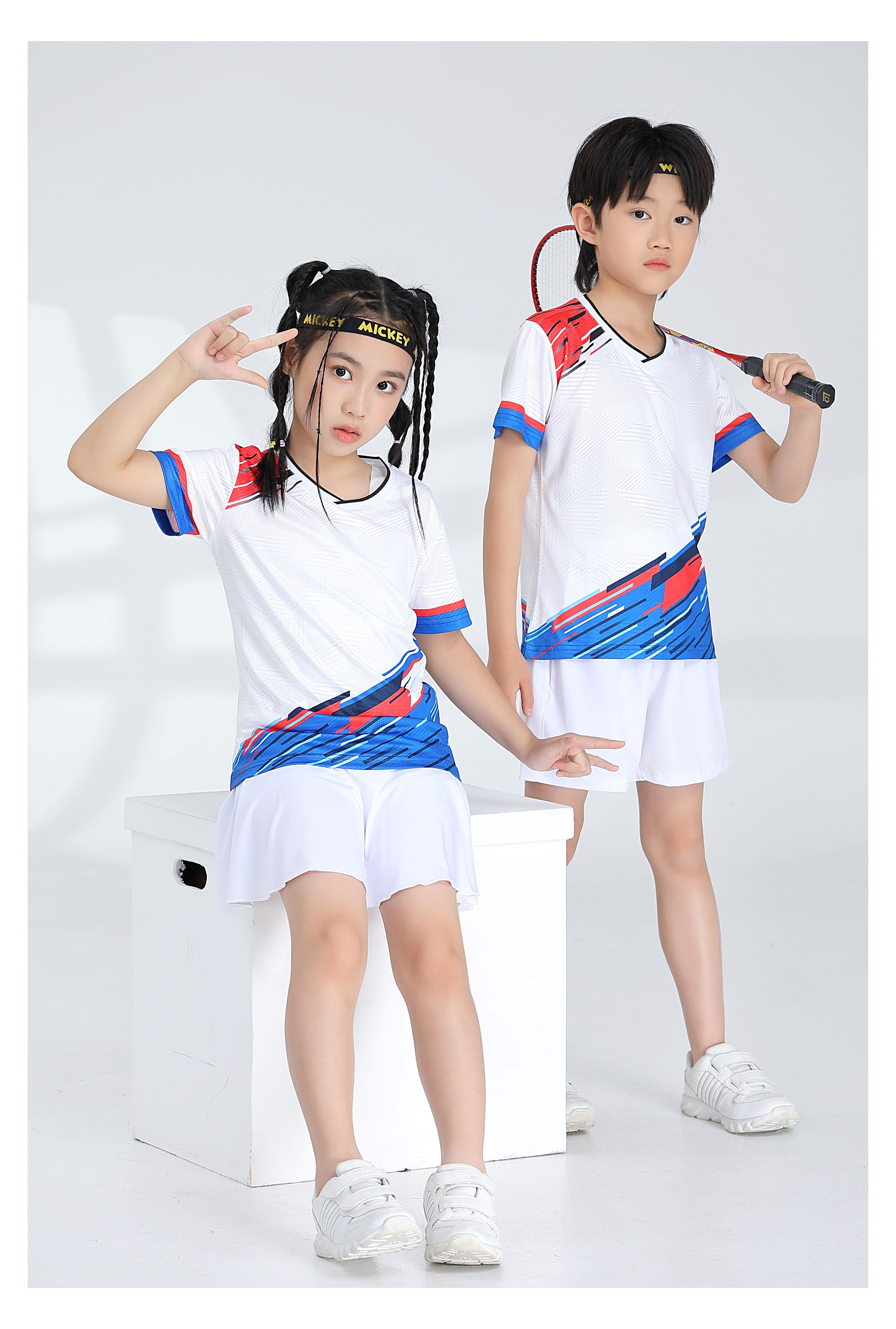 Badminton training suit short-sleeved top 120-1891 for children