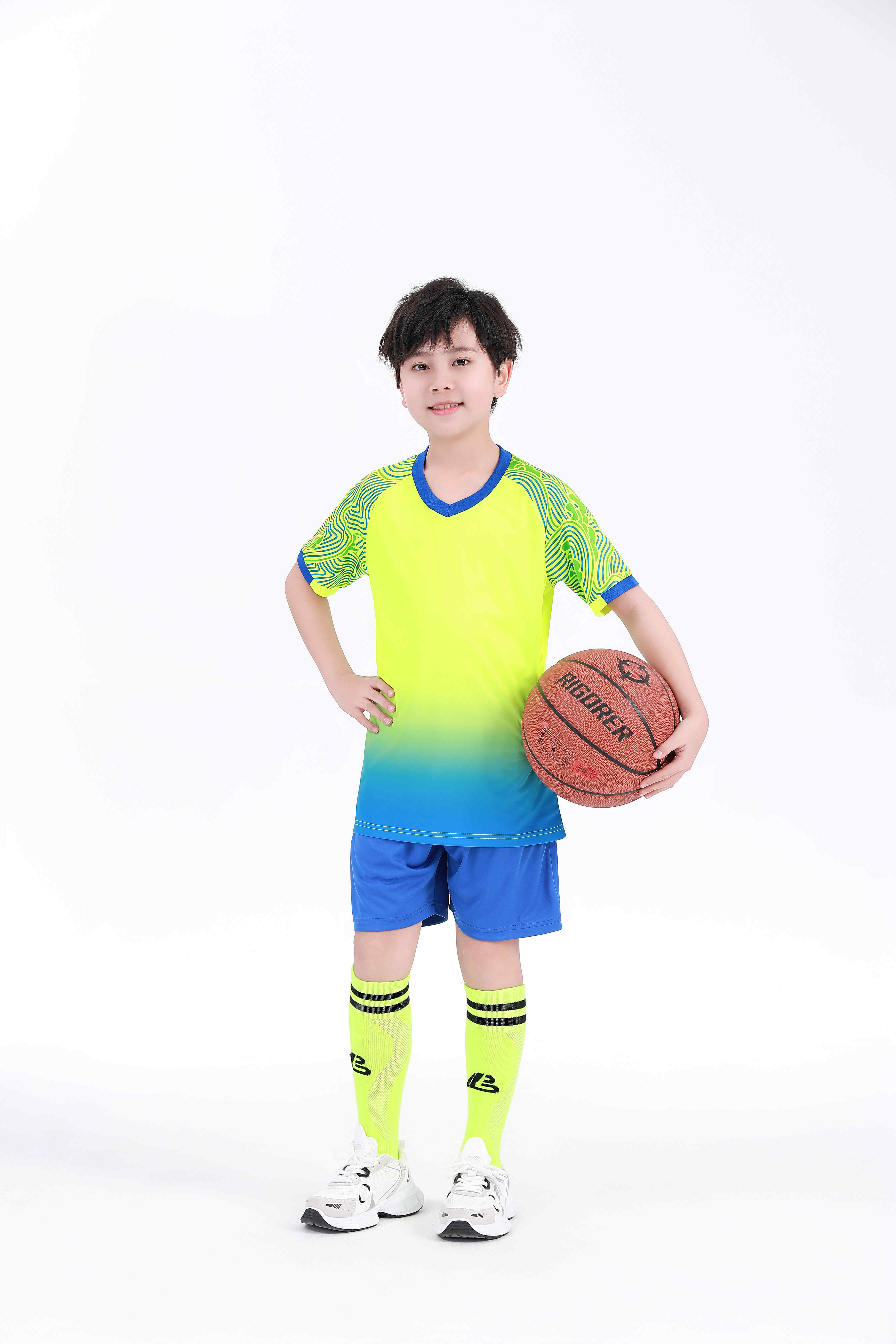 Gradient color football training suit for children GY6-0751