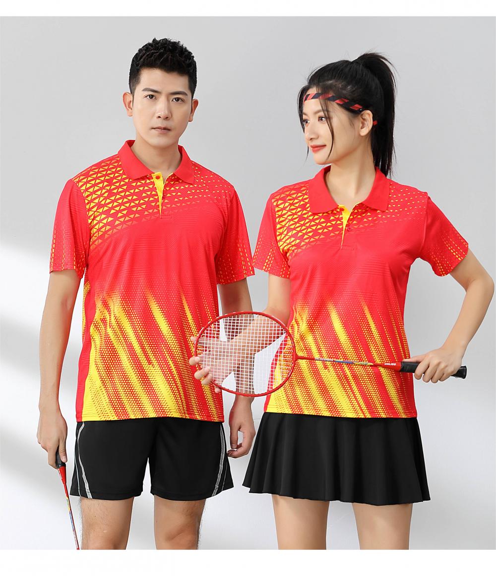 Short-sleeved lapel breathable quick-drying badminton suit 120-1897 adult version