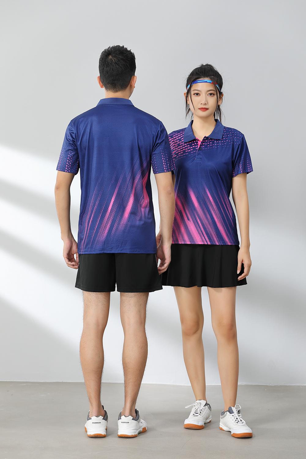 Short-sleeved lapel breathable quick-drying badminton suit 120-1897 adult version