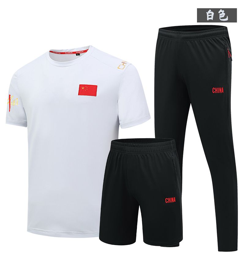 Sportswear quick-drying round neck short-sleeved three-piece suit KE4-95522