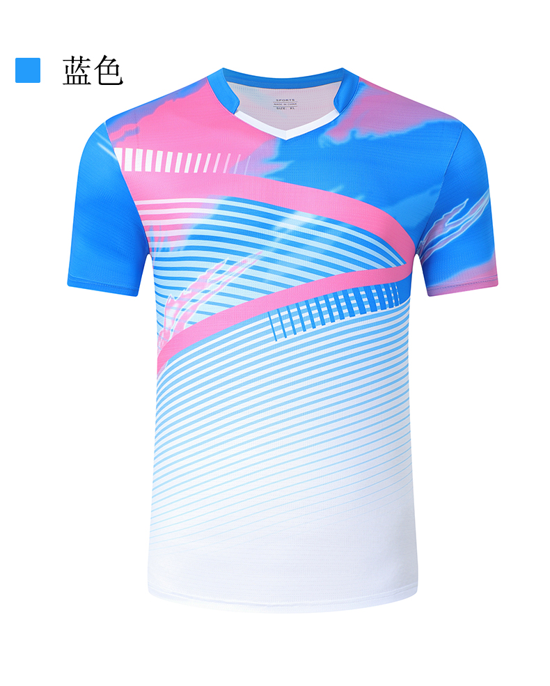 Sports quick-drying gradient color-blocking short-sleeved tops table tennis and badminton suits men 120-1850 men