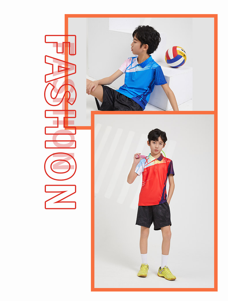 Sportswear training suit elastic quick-drying short-sleeved children GB8-7901 children clothing short-sleeved