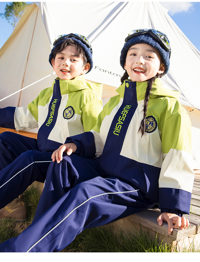 Campus style warm jacket three-in-one children style 215-9135 three-piece set (with label)