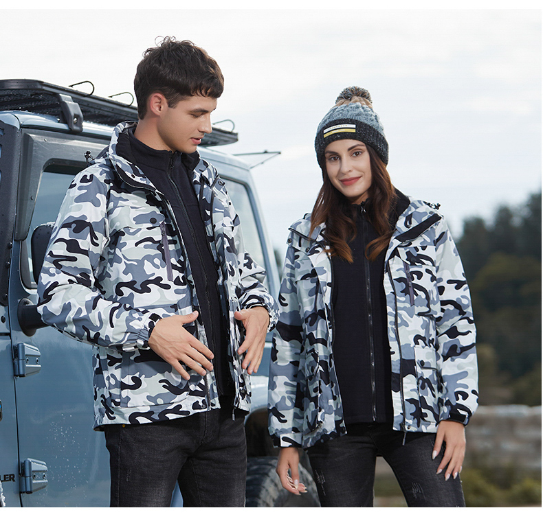 Outdoor polar fleece jacket for men and women couples three-in-one two-piece suit KF2-6088 polar fleece for women