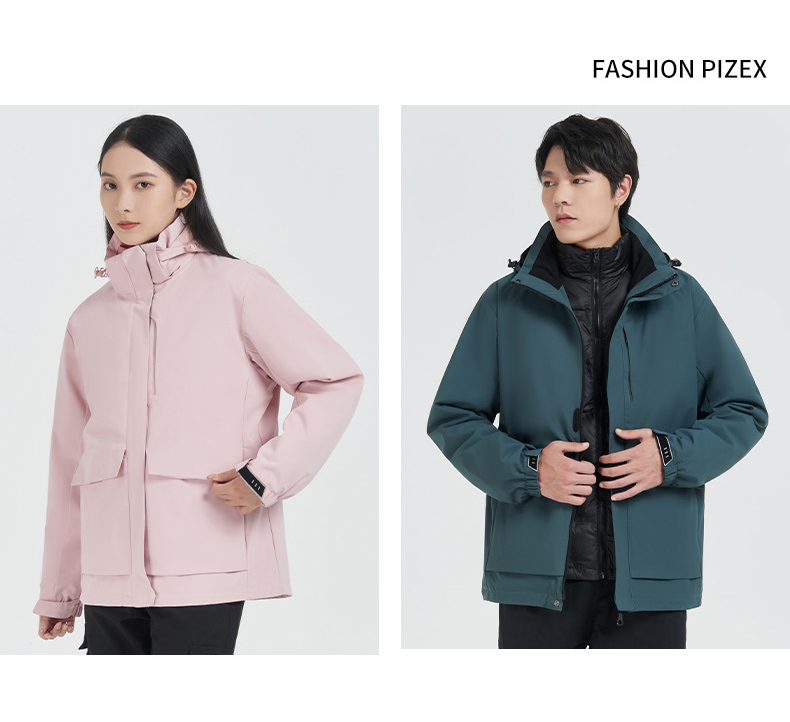 Outdoor waterproof and windproof polar fleece liner three-in-one jacket two-piece suit for women KH1-88Q77 polar fleece for women