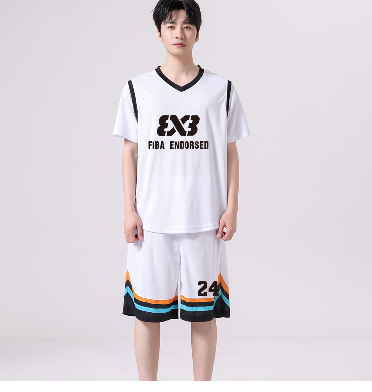 Fake two-piece basketball short-sleeved suit GR1-1307