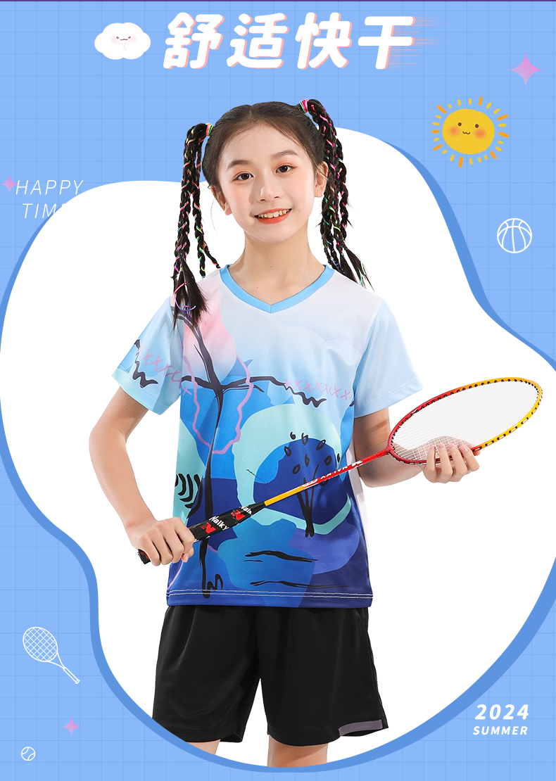 Parent-child outfit table tennis badminton tennis top training suit GR8-8803