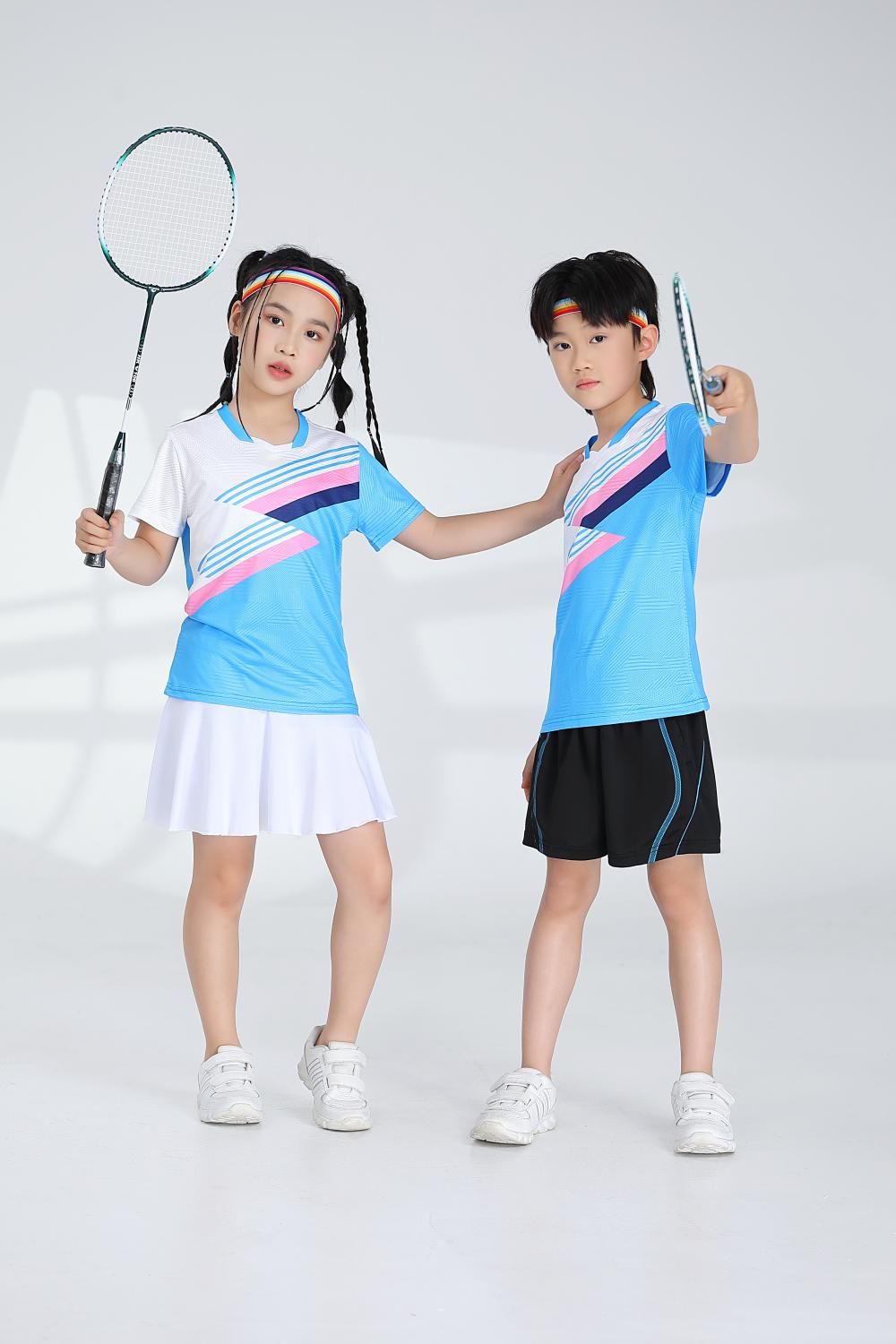 Badminton training suit short-sleeved top 120-1893 for children