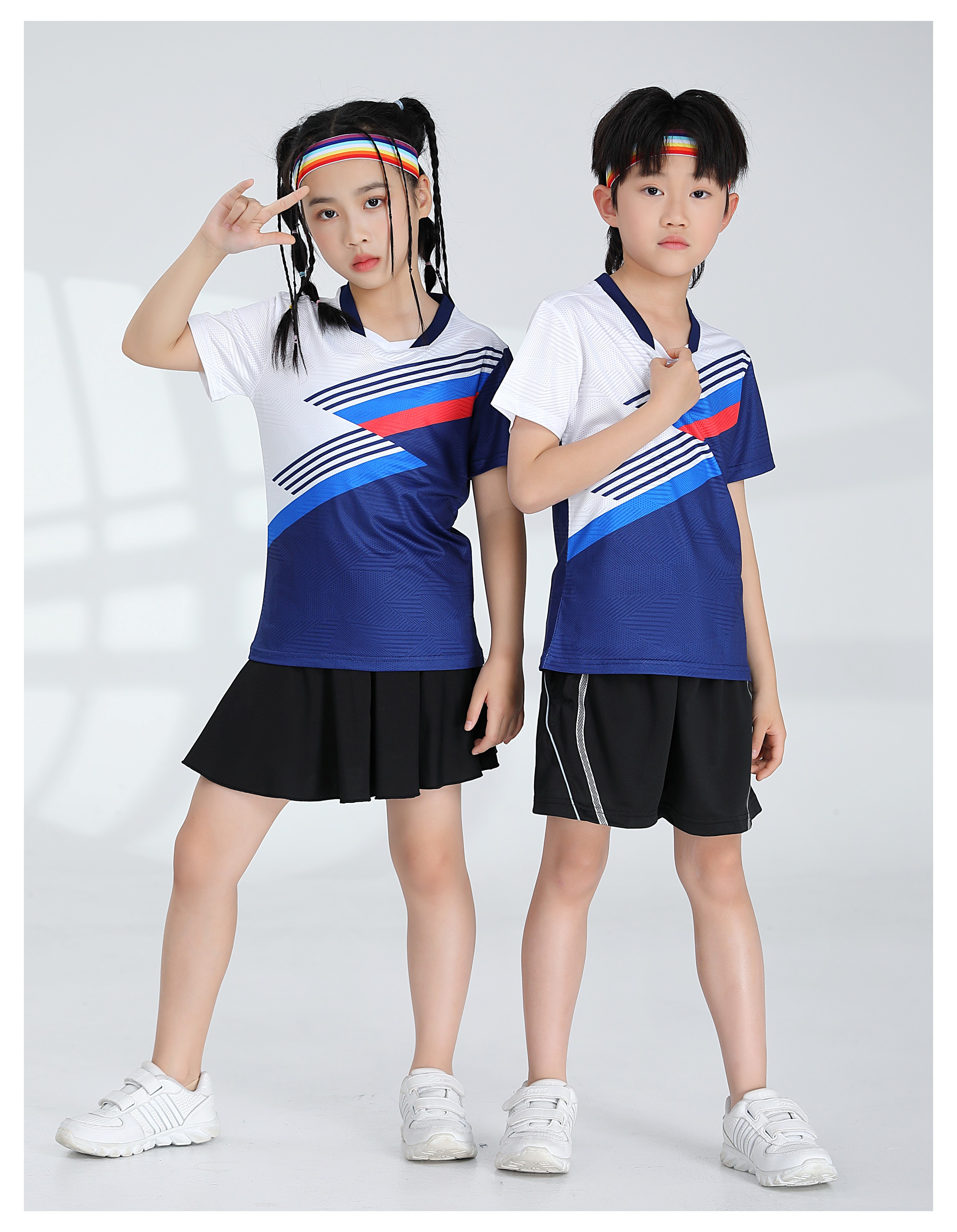 Badminton training suit short-sleeved top 120-1893 for children