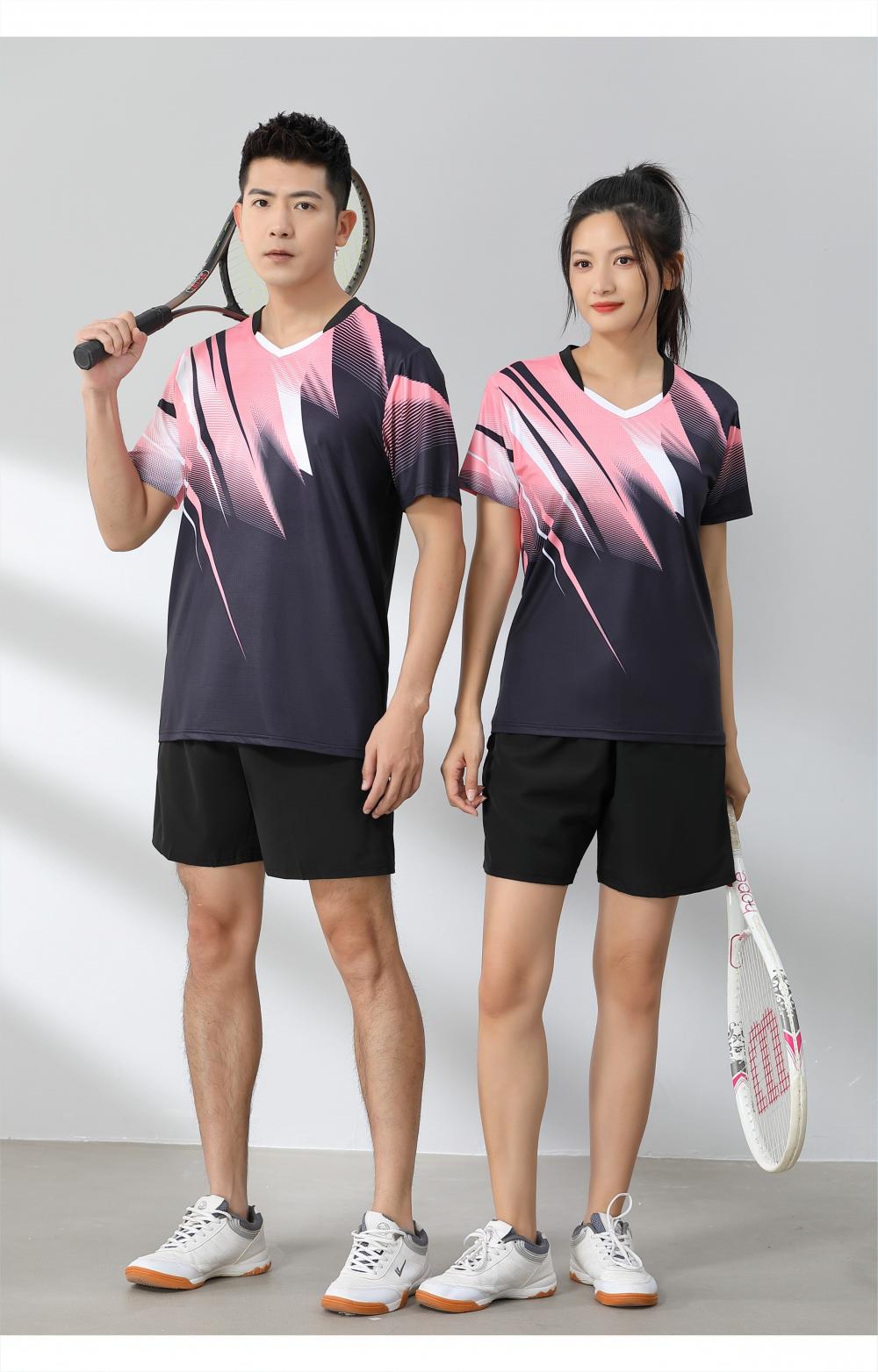 Sweat-absorbent breathable sports quick-drying polyester-ammonia Tianxing mesh badminton suit 120-1883 adult model