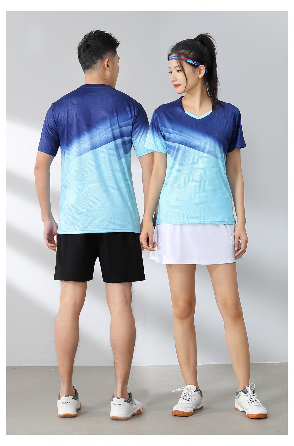 Sports quick-drying short-sleeved V-neck training suit badminton suit 120-1896 adult style