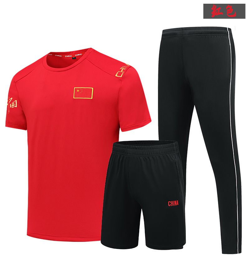 Sportswear quick-drying round neck short-sleeved three-piece suit KE4-95522