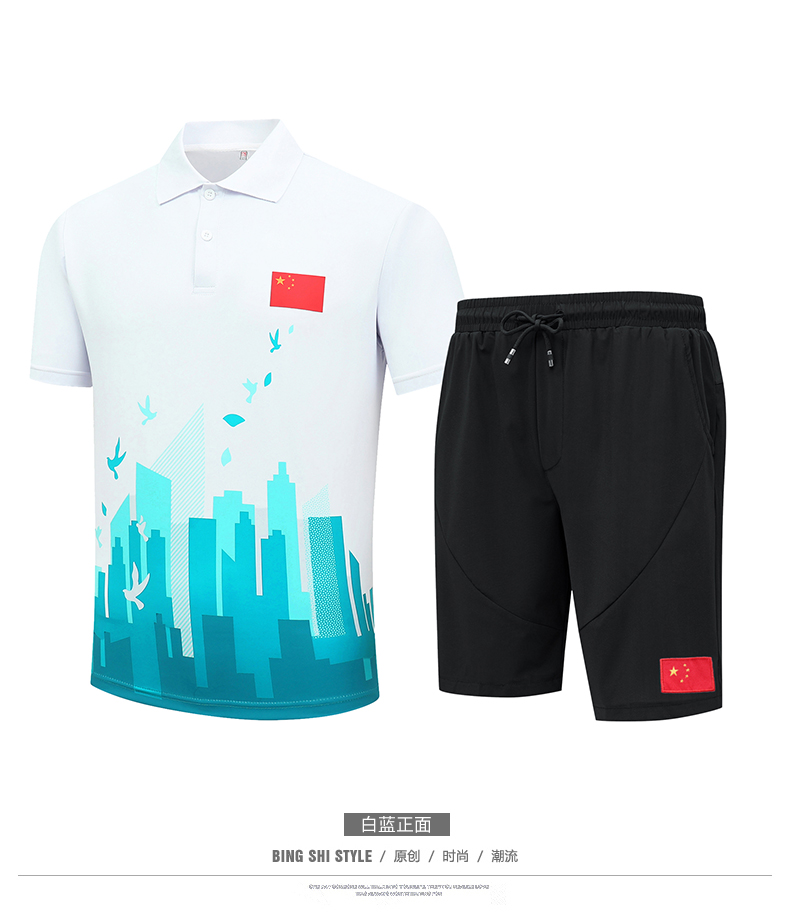 Summer sports short-sleeved men polo shirt short set KE4-8806