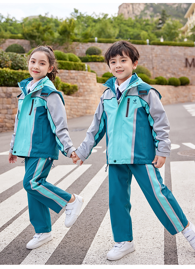 Polar fleece liner removable wear-resistant cold-proof three-in-one jacket for primary and secondary school students and teachers uniforms 894-2193