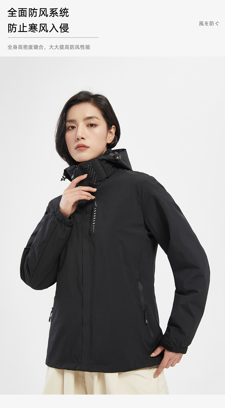 300g polar fleece pin collar three-in-one jacket for women ZT1-9921 for women