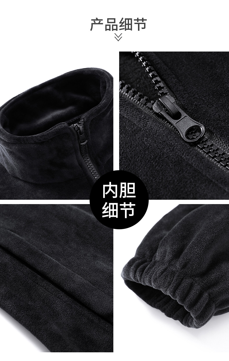 Warm two-piece mink fleece liner three-in-one jacket for men KU-9911 men