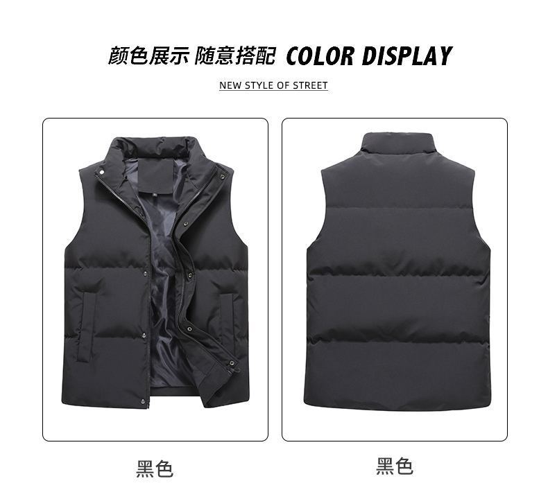 Down Cotton Vest Couple Sleeveless Waistcoat Stand Collar Jacket KC1-219