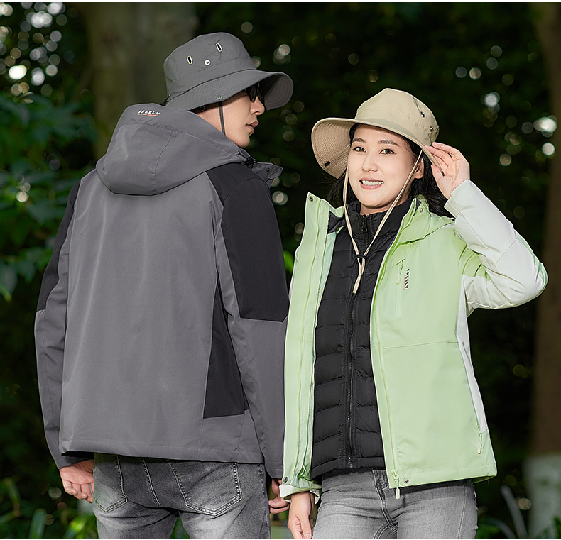 Outdoor waterproof and breathable men detachable goose down liner three-in-one jacket KC1-2299E