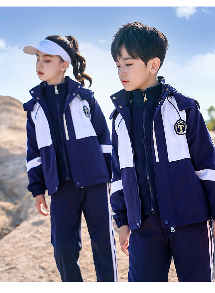 Polar fleece outdoor warm windproof autumn and winter jacket for children 894-6321 three-piece set