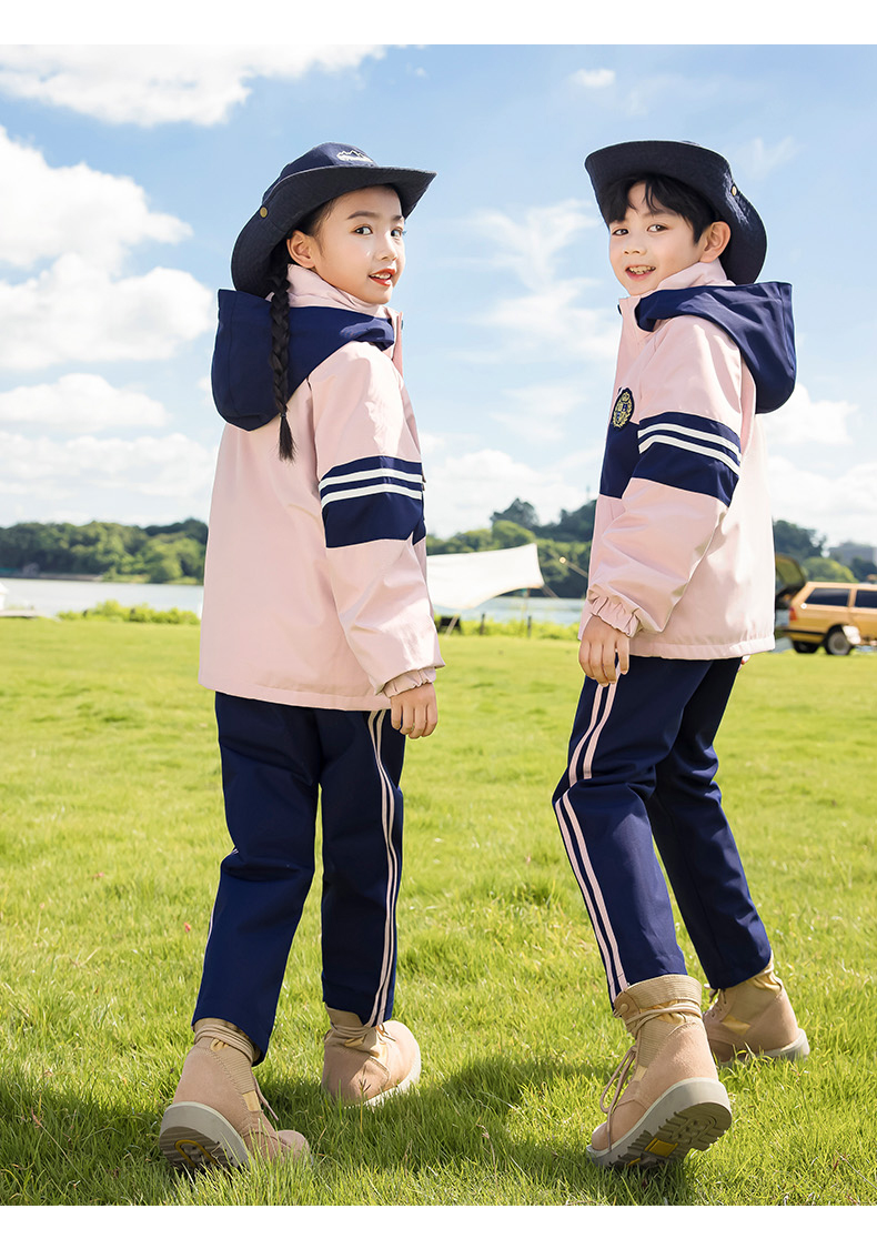 Campus style autumn and winter warm outdoor jacket for children 215-9118 two-piece set (with label)