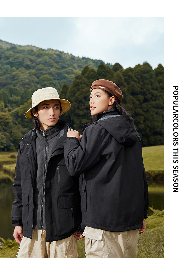 Outdoor sports polar fleece liner three-in-one jacket couples S02-955