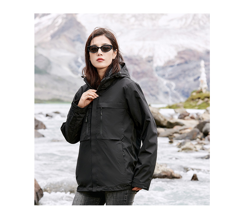 Outdoor warm Australian velvet three-in-one jacket for couples S02-8816