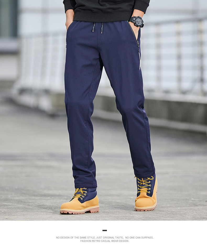 Warm lambskin men outdoor soft shell trousers KD2-L9658