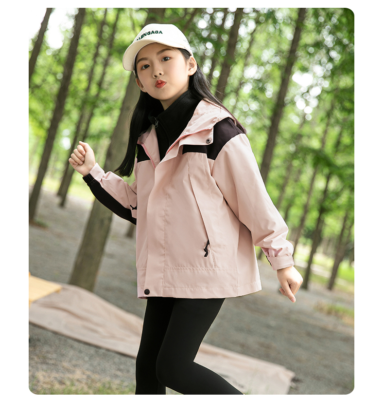 Polar fleece liner outdoor sports children three-in-one jacket KD-RT08