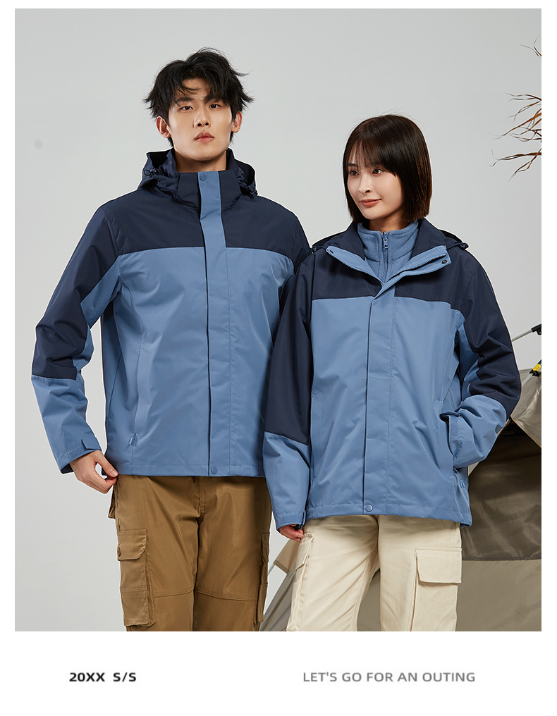 320g polar fleece liner three-in-one couple jacket female jacket KJ-623821 female