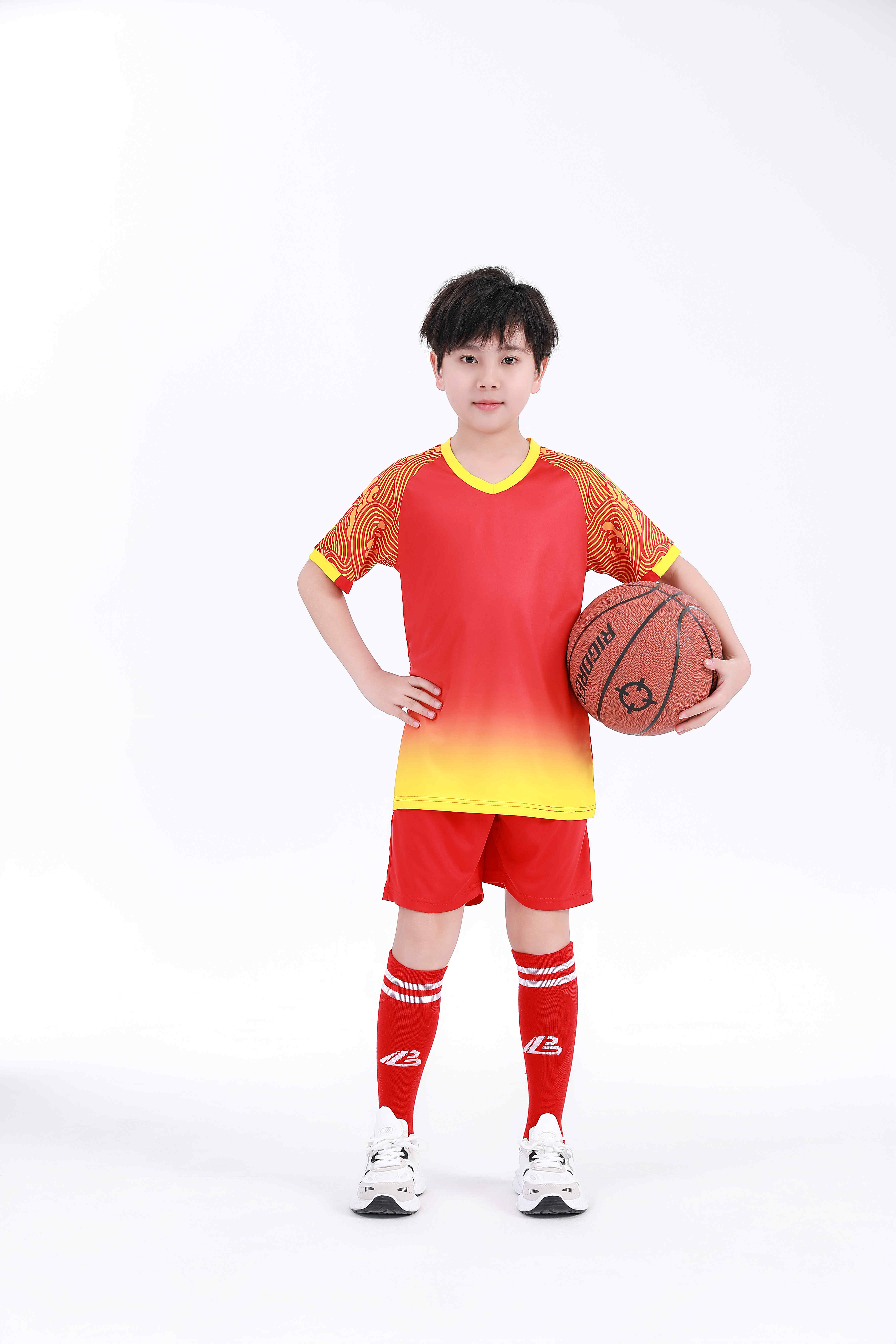 Gradient color football training suit for children GY6-0751