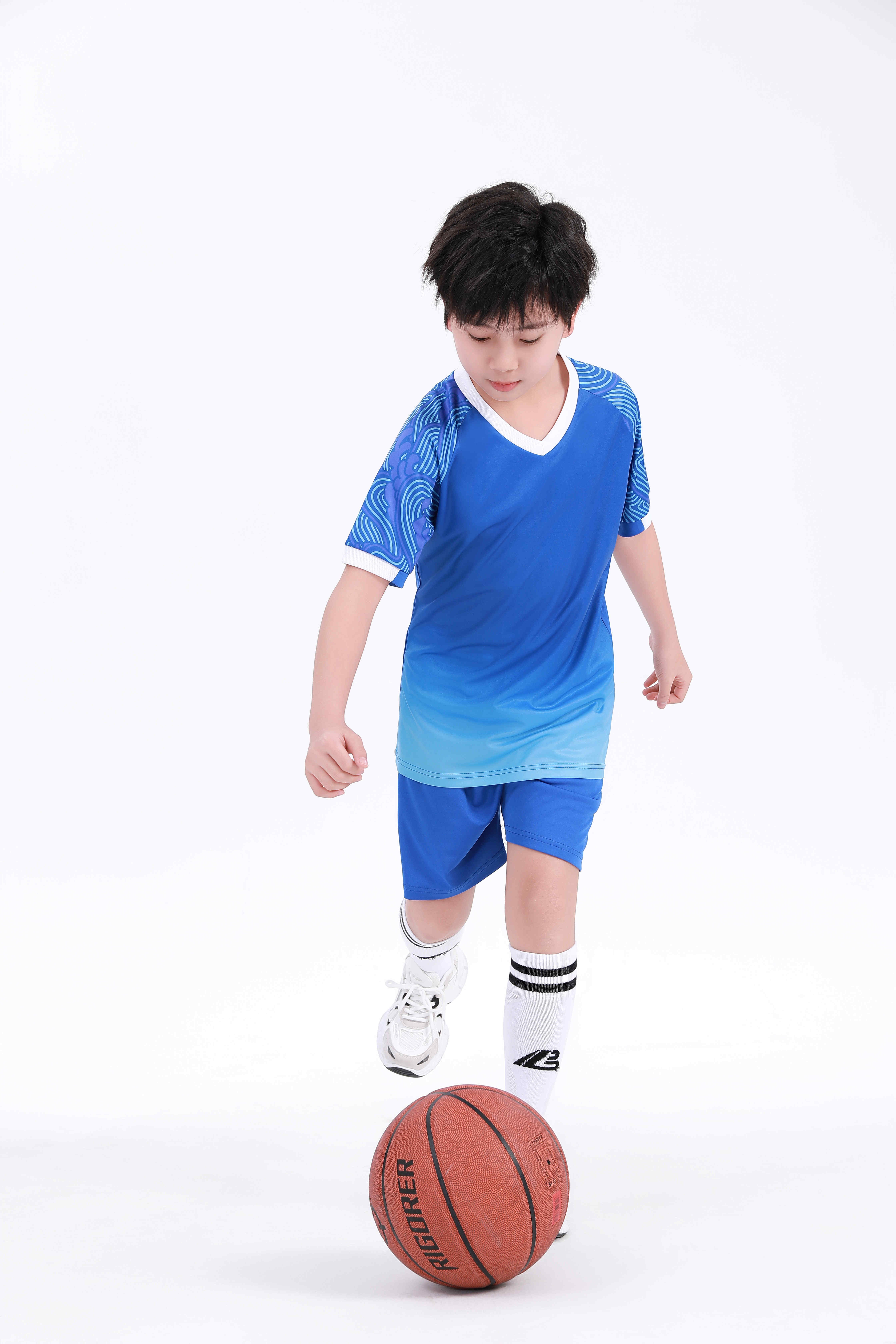 Gradient color football training suit for children GY6-0751