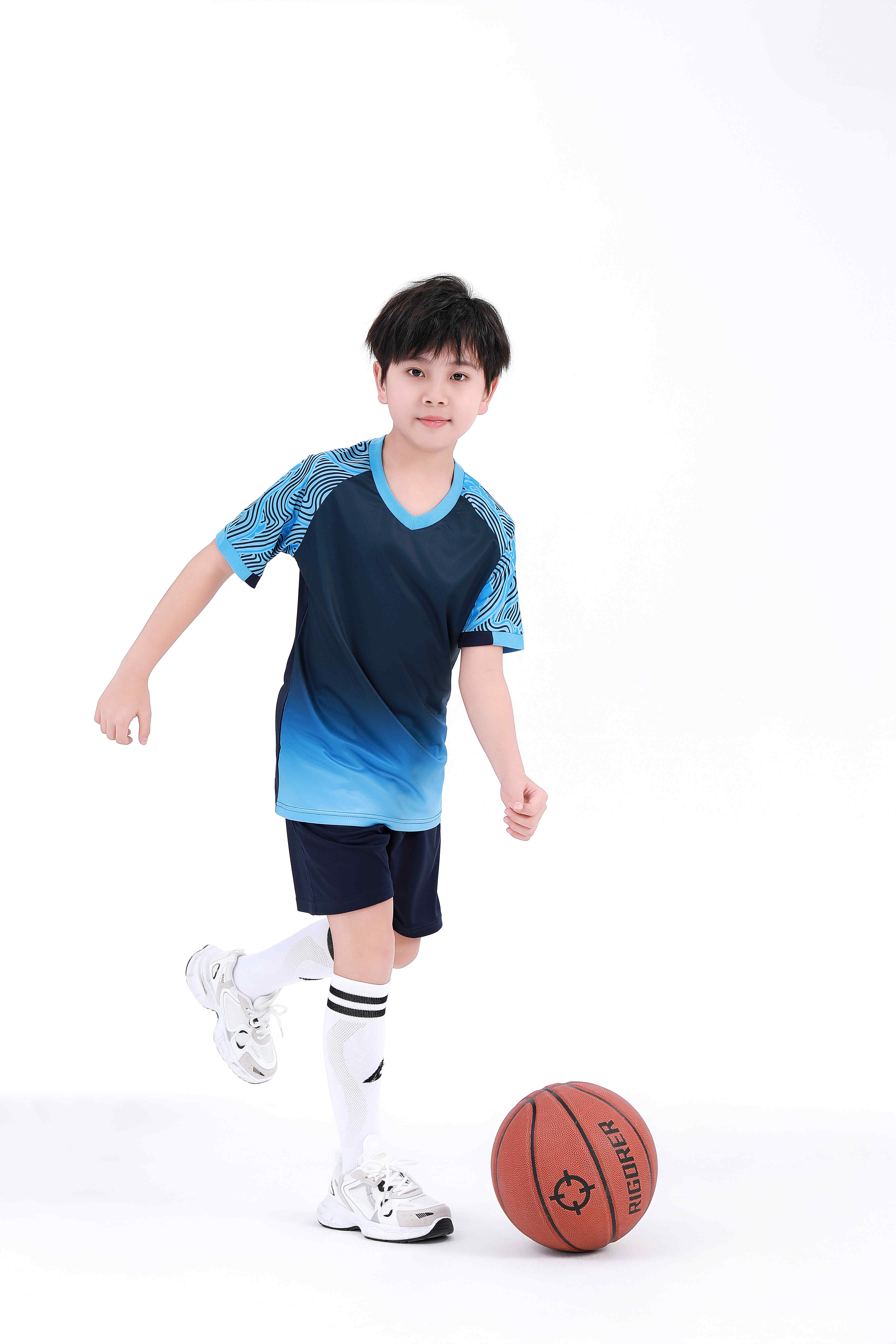 Gradient color football training suit for children GY6-0751