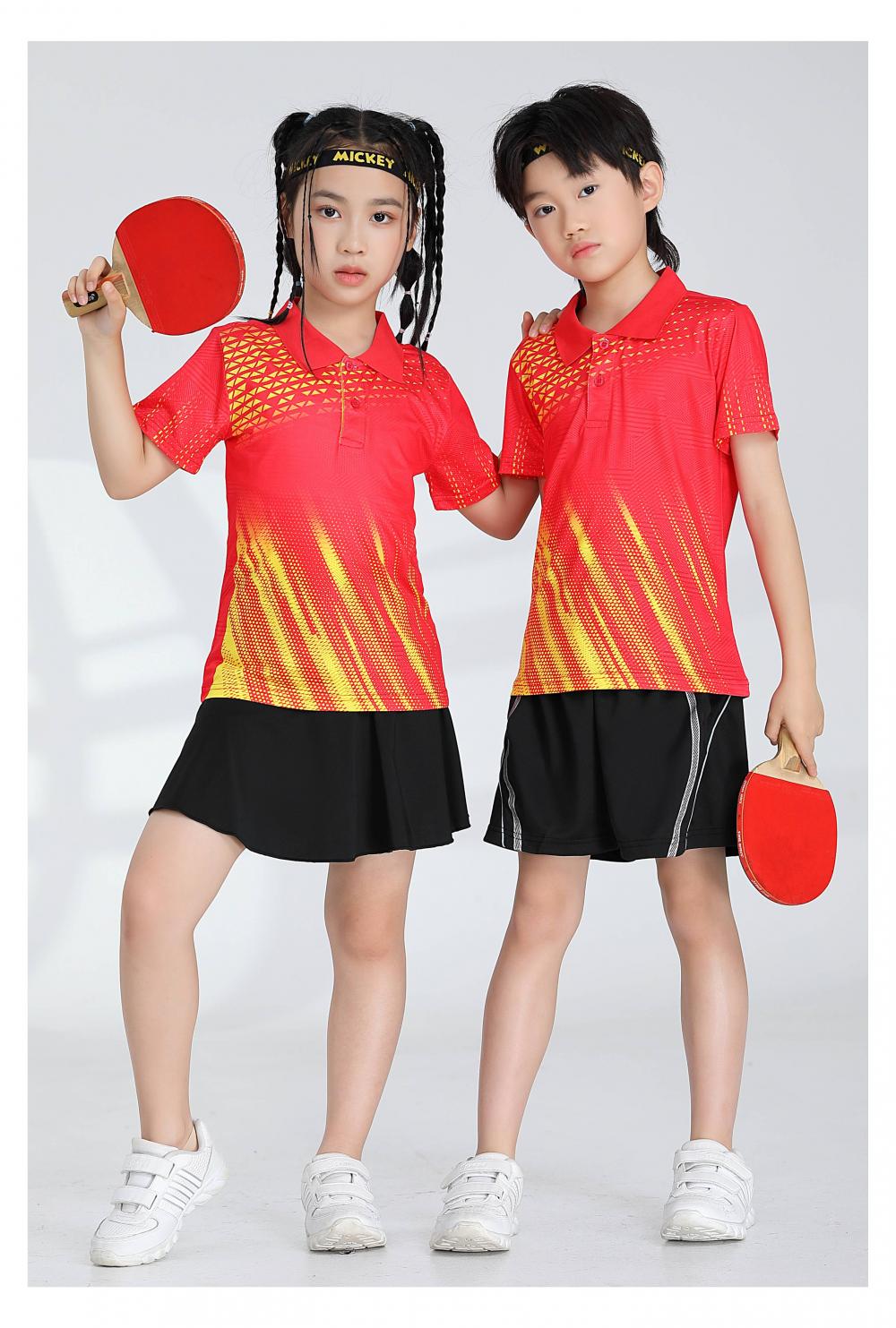 Short-sleeved lapel breathable quick-drying badminton suit 120-1897 adult version