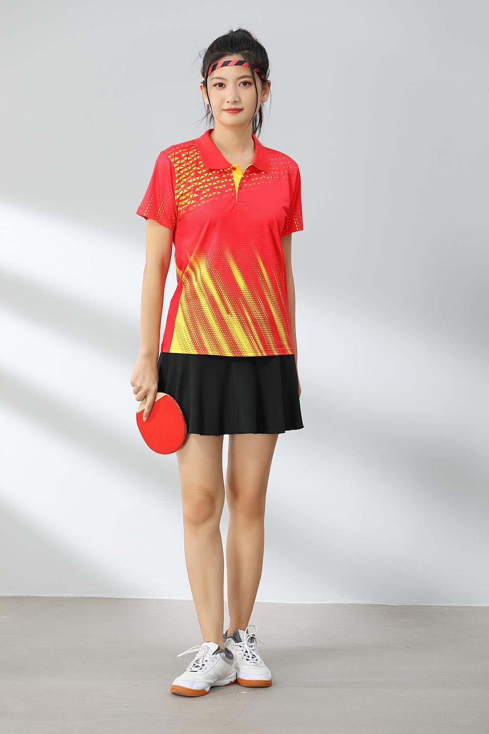 Short-sleeved lapel breathable quick-drying badminton suit 120-1897 adult version