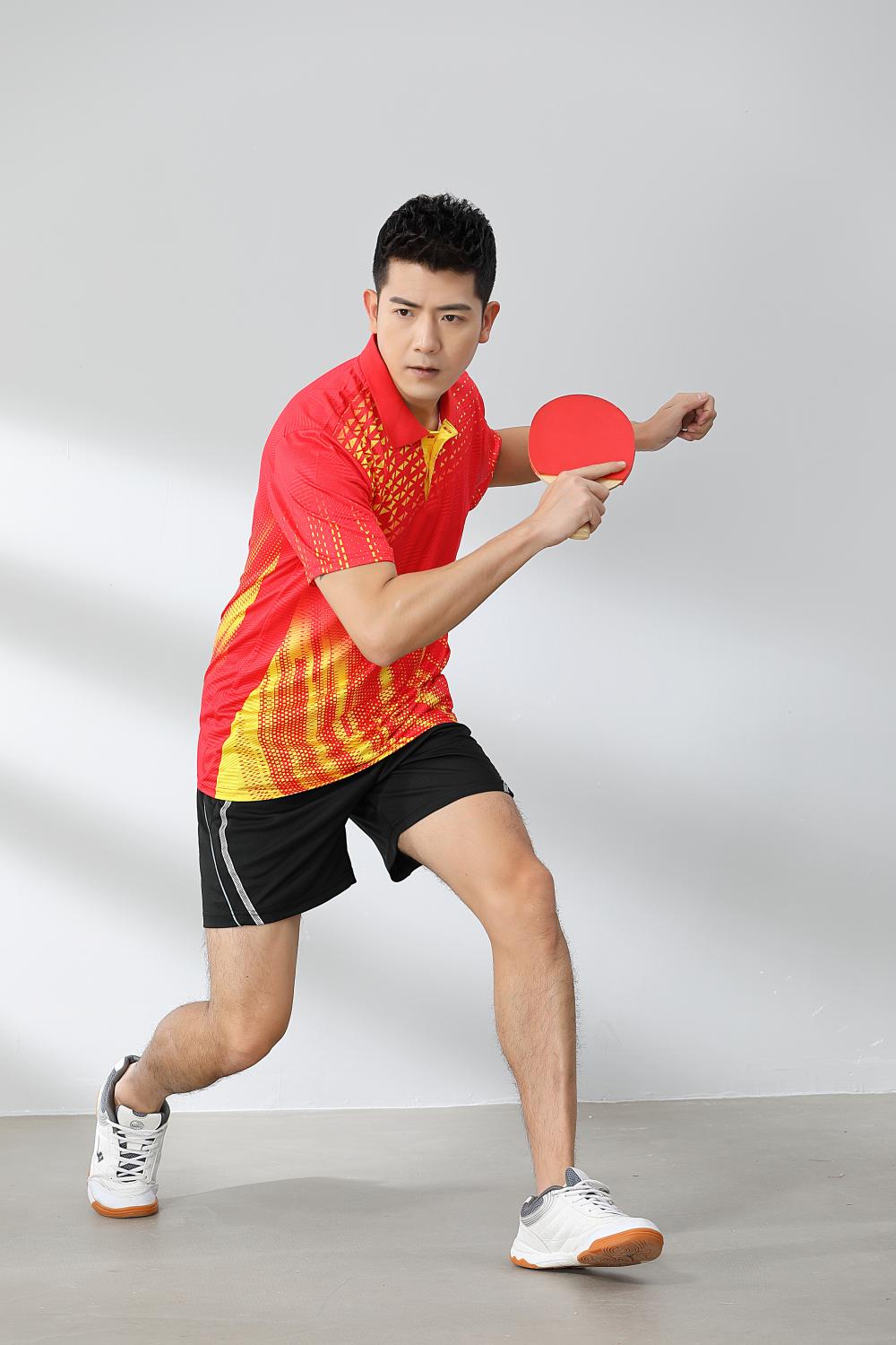 Short-sleeved lapel breathable quick-drying badminton suit 120-1897 adult version