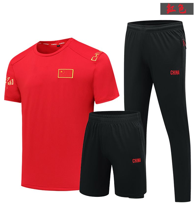 Sportswear quick-drying round neck short-sleeved three-piece suit KE4-95522