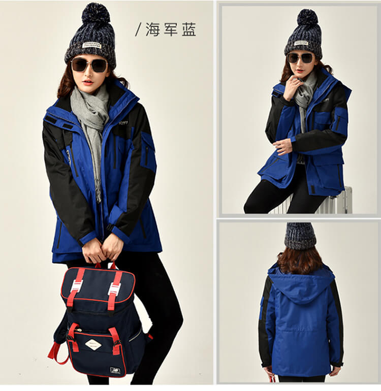 Outdoor windproof warm down cotton liner three-in-one jacket KL-91798