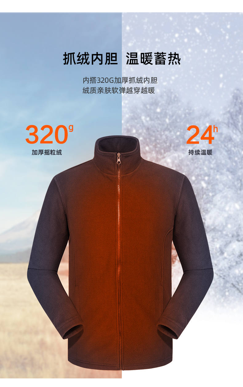 Winter outdoor three-in-one suit fleece liner windproof waterproof thickened jacket men KT2-110819