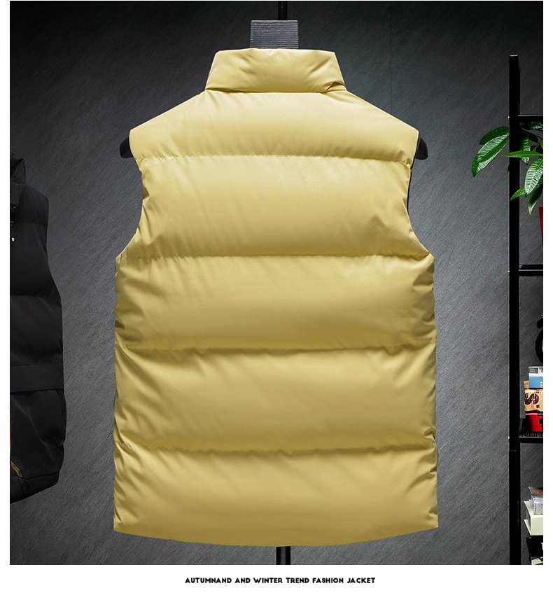 Cool silk cotton stand collar zipper double-sided warm vest H22-22177