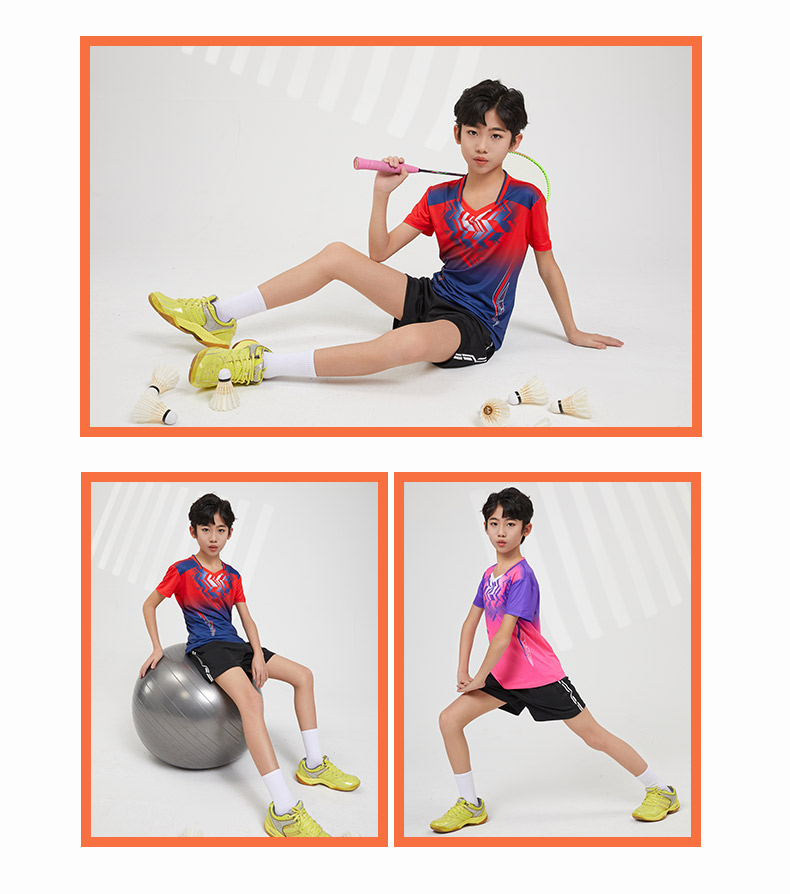 Sportswear training suit casual short-sleeved tops children GB8-7906 children clothing short-sleeved