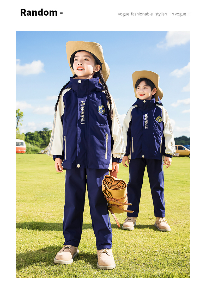 Campus style autumn and winter outdoor jacket three-in-one children style 215-9130 two-piece set (with label)