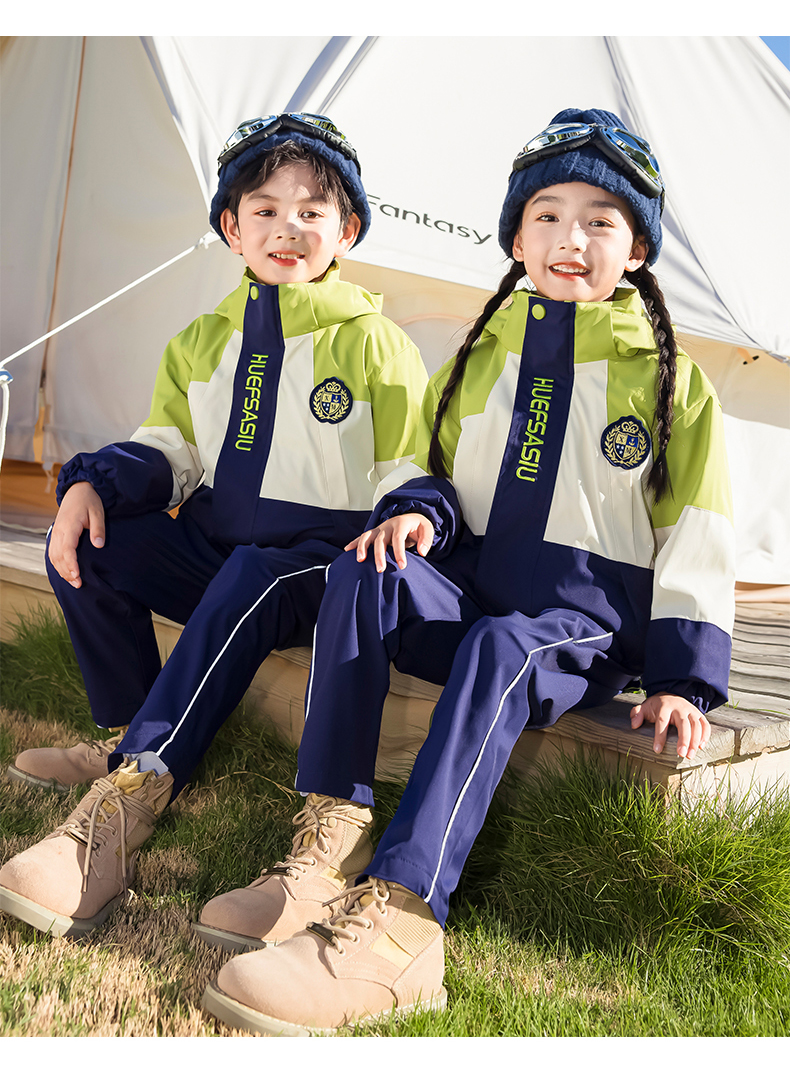 Campus style warm jacket three-in-one children style 215-9135 three-piece set (with label)