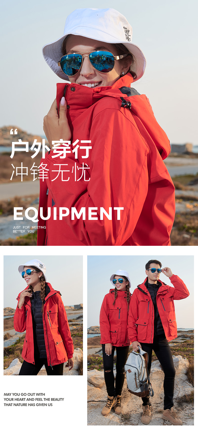 Outdoor down jacket for men and women couples three-in-one two-piece set KF2-6088 down jacket for men