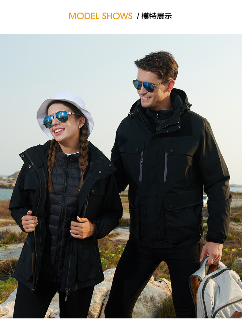 Outdoor down jacket for men and women couples three-in-one two-piece set KF2-6088 down jacket for men