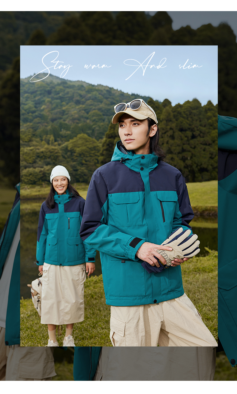 Outdoor sports polar fleece liner three-in-one jacket couples S02-955