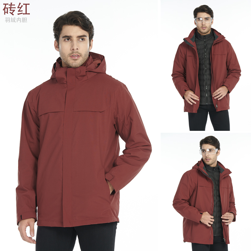 Outdoor waterproof warm down liner three-in-one jacket couple model T03-CD20 down model