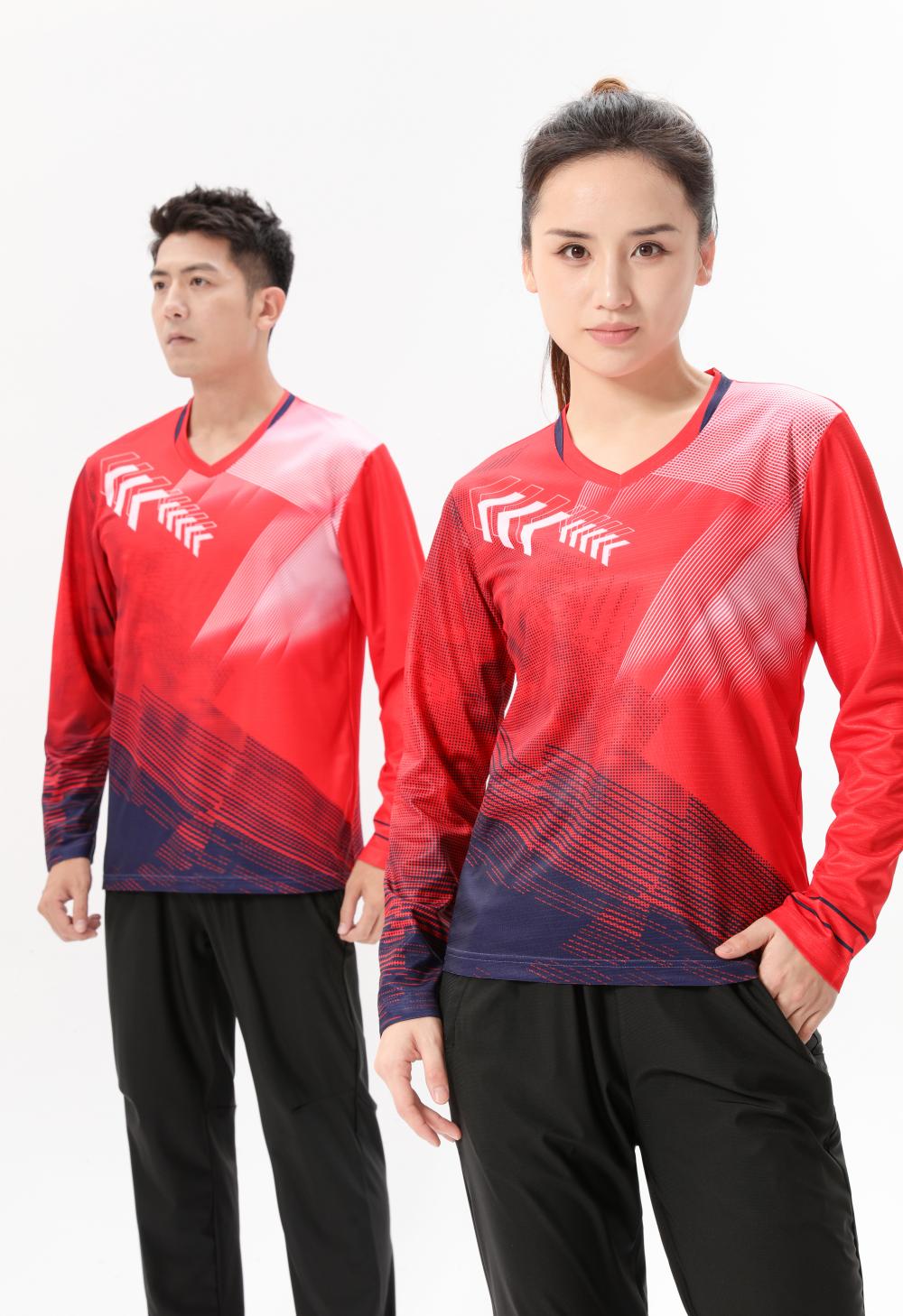 Table tennis badminton volleyball competition uniform sportswear long sleeve GB8-6623 men