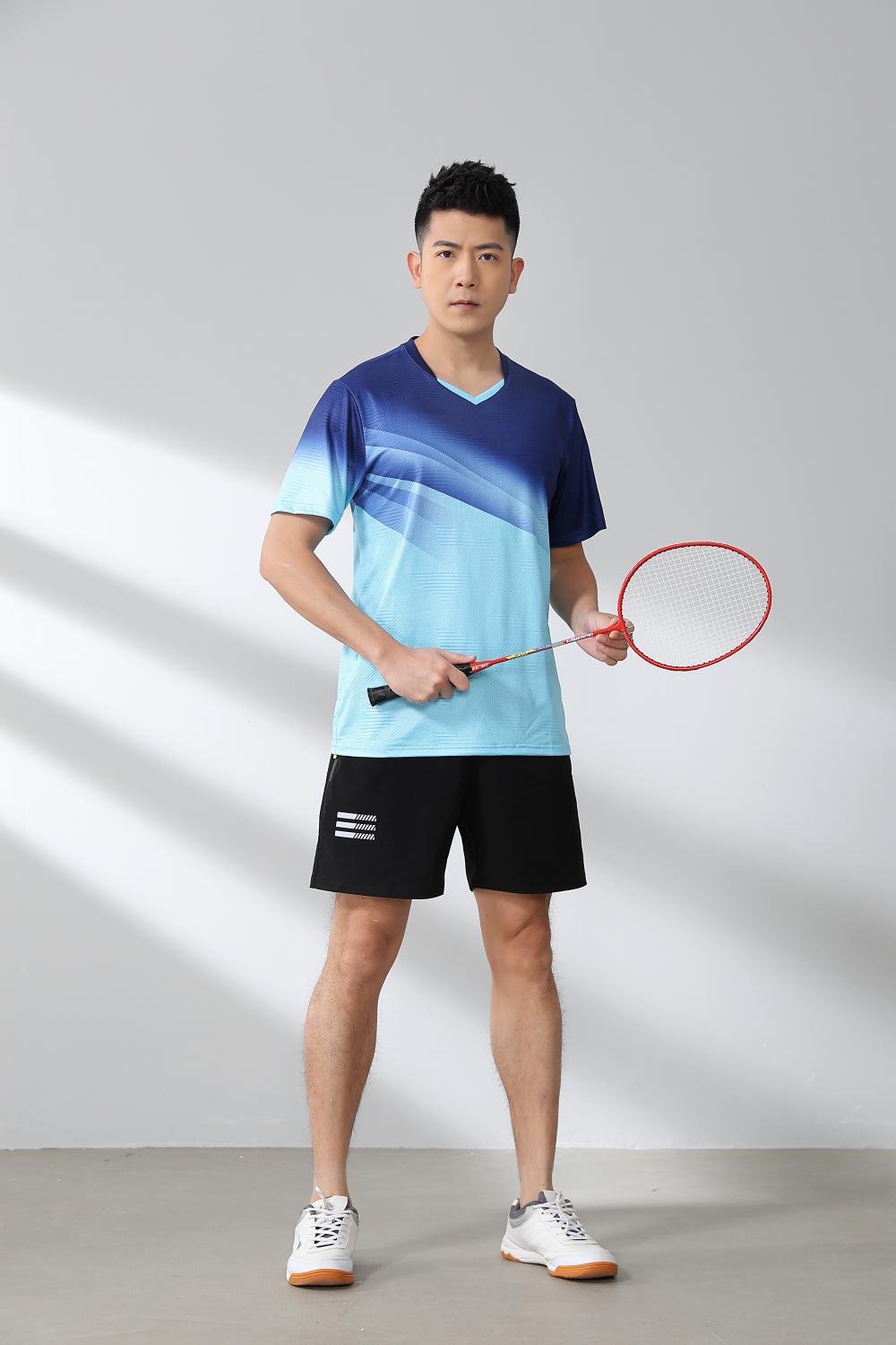 Sports quick-drying short-sleeved V-neck training suit badminton suit 120-1896 adult style