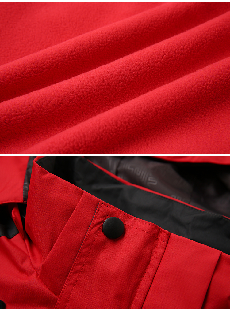 Double-faced fleece lining waterproof and breathable three-in-one hooded jacket W02-CT-888